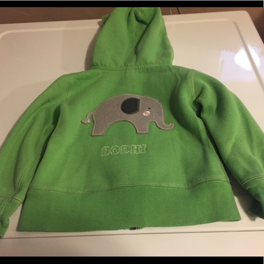 18-24 MOs. Green Hoodie w/Elephant